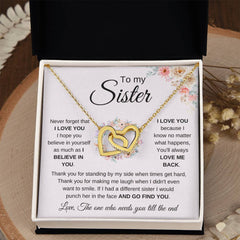 To My Sister – My Forever Best Friend Gold Necklace