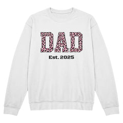 Dad Est. [Year] – Pink Leopard Print New Dad Tee