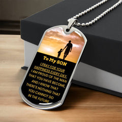 Dog Tag for Son – Inspirational Gift for a Proud Moment