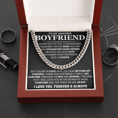 Statement Cuban Link Chain For Boyfriend, Bold Necklace Gift for Him, Stylish Jewelry, Modern Anniversary Present