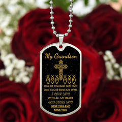 Dog Tag for Grandson – A Heartfelt Gift of Love and Blessing