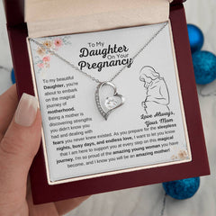 Gift For Pregnant Daughter From Mom, Heart Necklace, Jewelry For New Journey, To My Daughter On Your Pregnancy