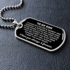 Dog Tag for Son – Sentimental Keepsake with a Heartfelt Message from Parents