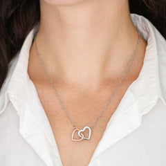 Mother & Daughter Necklace - Interlocking Hearts, Connected by Love