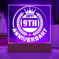 Happy 9th Anniversary Crown Plaque