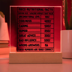 Niece Nutritional Facts – 100% Awesome Plaque