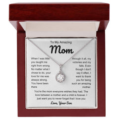 Gift for Mom from Son - Thank You for Being Such an Amazing Mother Necklace