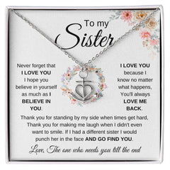 To My Sister – I Believe In You Necklace