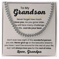 Grandson Cuban Link Chain – Meaningful Gift from Grandpa or Grandma