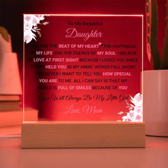 Gift For Daughter, Gift From Mother to Daughter, Acrylic Keepsake for Daughter, Heartfelt Gift