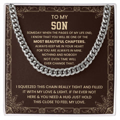 Cuban Link Chain for Son – 'Always in My Heart' Sentimental Necklace