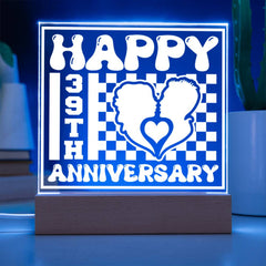 Couple Heart 39th Anniversary Plaque