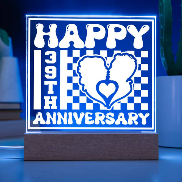Couple Heart 39th Anniversary Plaque