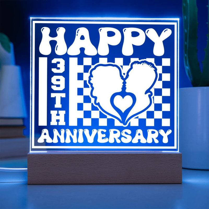 Couple Heart 39th Anniversary Plaque