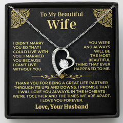 To My Wife - I Love You Forever Necklace Gift Set