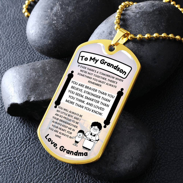 Dog Tag for Grandson from Grandma – Heartfelt Gift with Inspirational Message