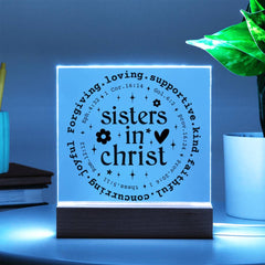 Sisters in Christ - Flower Design with Scriptures Plaque