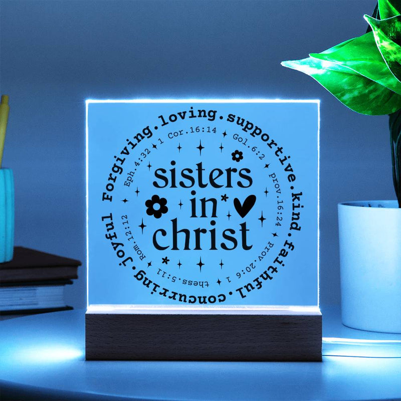 Sisters in Christ - Flower Design with Scriptures Plaque