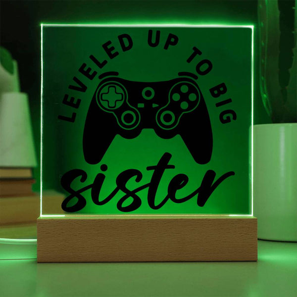 Leveled Up to Big Sister - Game On Acrylic Plaque