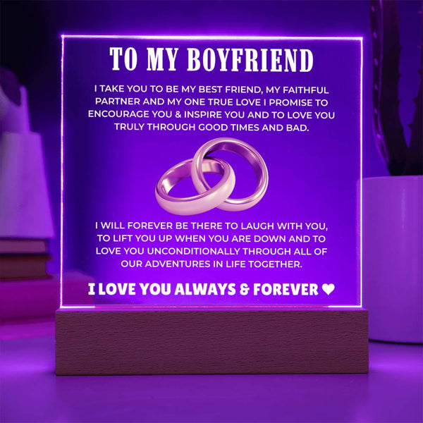 To My Boyfriend – My Forever Partner in Life Plaque