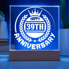 Regal 39th Anniversary Crown Design Acrylic Plaque