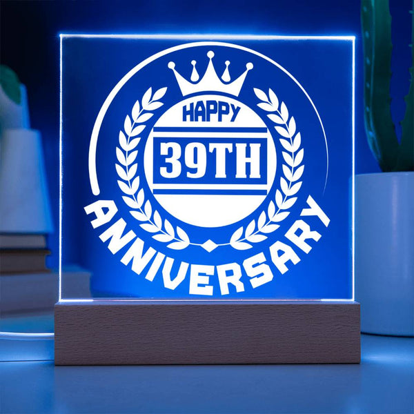 Regal 39th Anniversary Crown Design Acrylic Plaque