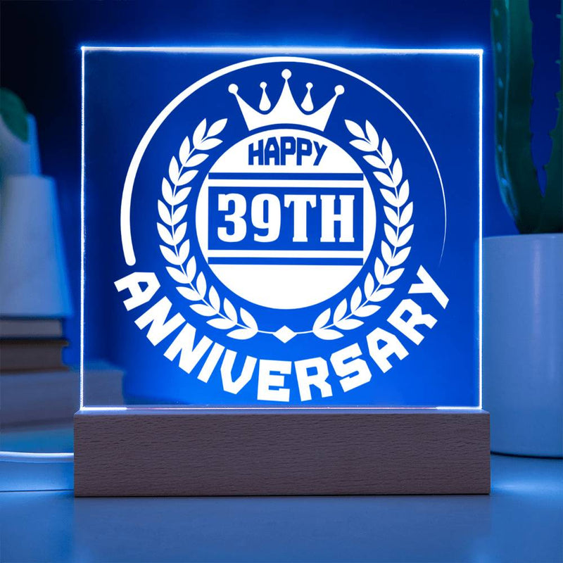 Regal 39th Anniversary Crown Design Acrylic Plaque