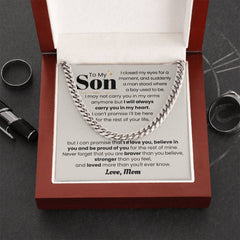 To My Son – 'Always in My Heart' Sentimental Necklace from Mom