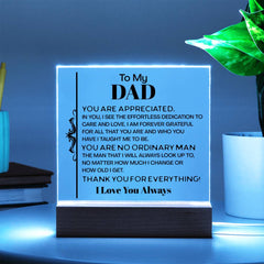 Gift For Dad, Gift For Boyfriend’s Father, Father’s Day Light-Up Keepsake, Sentimental Gift, Heartfelt Message Plaque