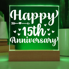 Sweet 15th Anniversary Heart Arrow Plaque