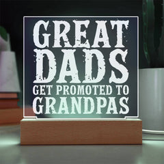Dad to Grandpa – A Glowing Promotion Acrylic Plaque