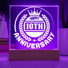 Happy 10th Anniversary Crown Plaque