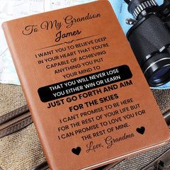 To My Grandson – Personalized Journal from Grandma: Believe in Yourself