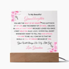 To My Beautiful Granddaughter Acrylic Plaque, Beautiful Gift of Love, Special Keepsake to Treasure