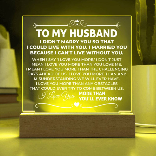 LED Acrylic Plaque for Husband from Wife