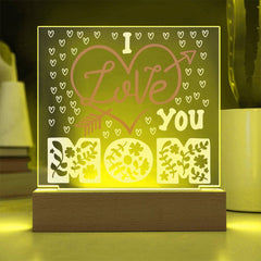 I Love You Mom – Floral Letters Plaque