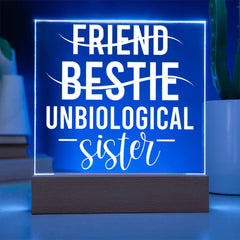 Unbiological Sister – Bestie Design Plaque