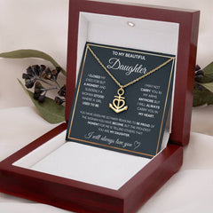 To My Beautiful Daughter - Heartfelt Necklace Gift