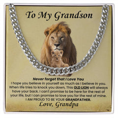 Cuban Link Chain for Grandson – 'Old Lion' Promise from Grandpa