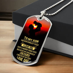 Dog Tag for Son – Heartfelt Gift of Love and Belief from Dad