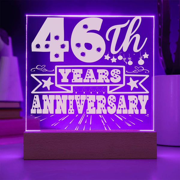 Festive 46th Anniversary LED Plaque