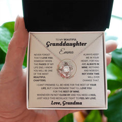 To My Granddaughter - Hold This Necklace Tight and Feel My Love, From Grandma