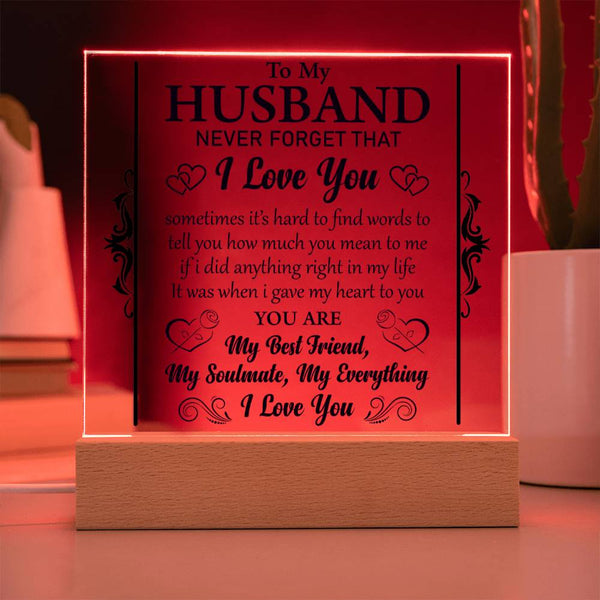 To My Husband - My Soulmate, My Everything - LED Acrylic Plaque