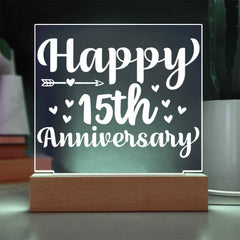 Sweet 15th Anniversary Heart Arrow Plaque