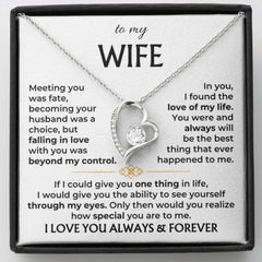 Romantic Gift for Wife - Meeting You Was Fate, Loving You Forever Necklace