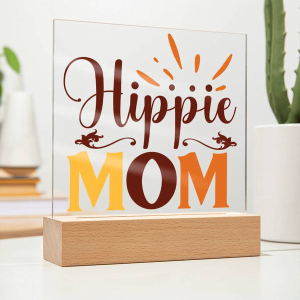 Hippie Mom – Retro Sunset Style - LED Acrylic Plaque