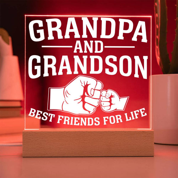 Grandpa and Grandson - Best Friends for Life LED Plaque