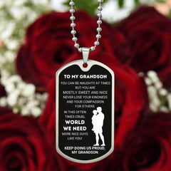 Dog Tag for Grandson from Grandpa – Heartfelt Gift Encouraging Kindness and Compassion