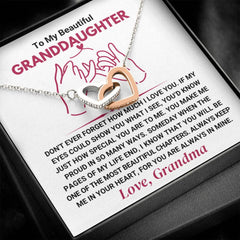 Jewelry Gift for Granddaughter, Jewelry Gift That Symbolizes Lasting Love, Interlocking Hearts Necklace