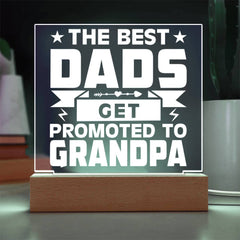 The Best Dads Get Promoted to Grandpa - LED Acrylic Plaque